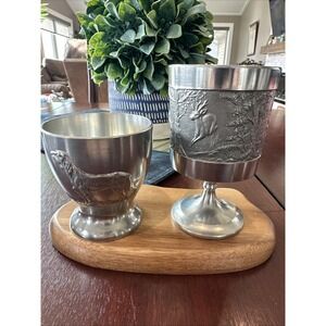 Pewter Cups Hunting Theme, Made In Ireland‎